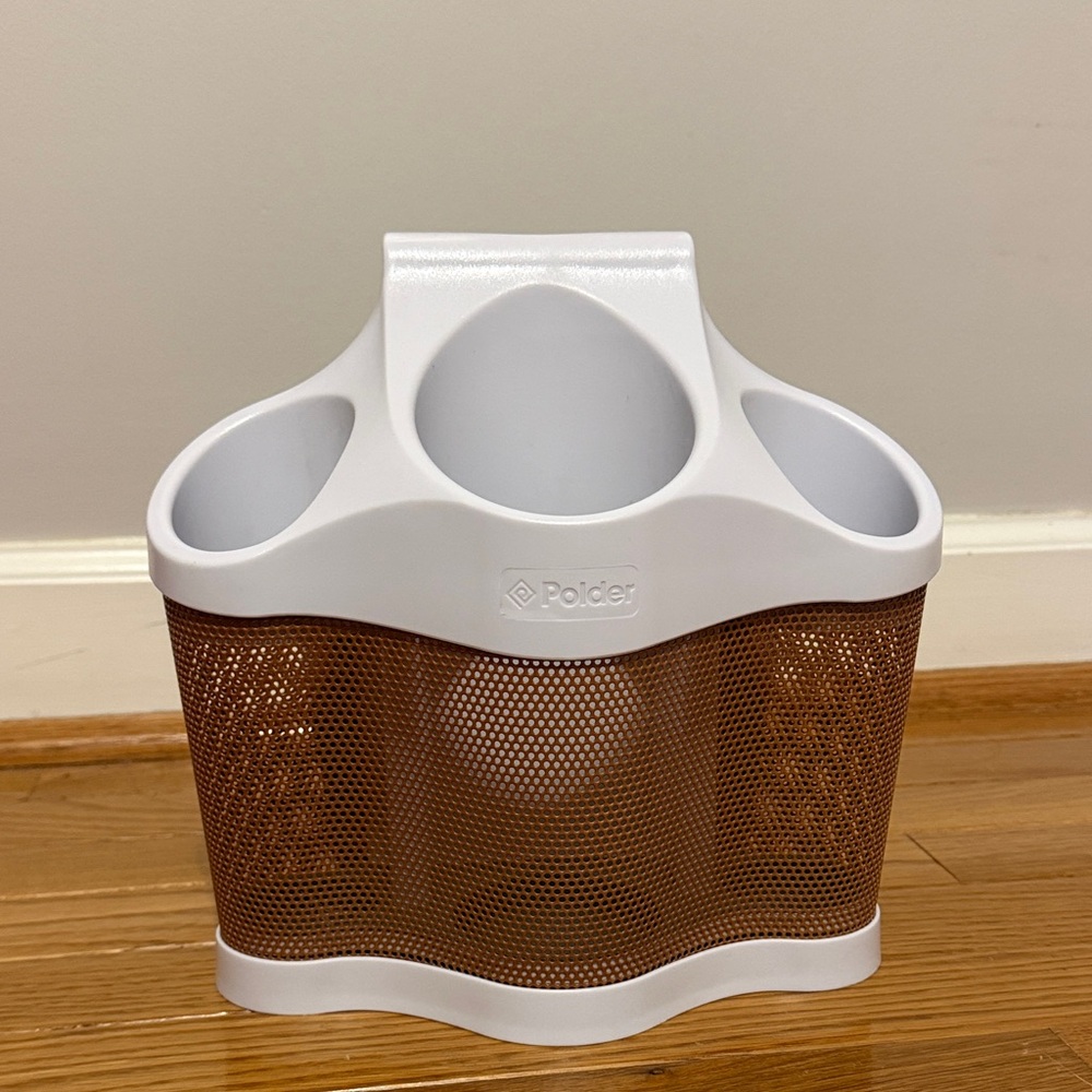 Polder White and Brown Organizer Caddy